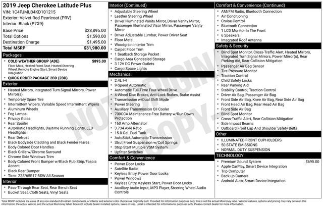 2019 Jeep Cherokee Latitude Plus