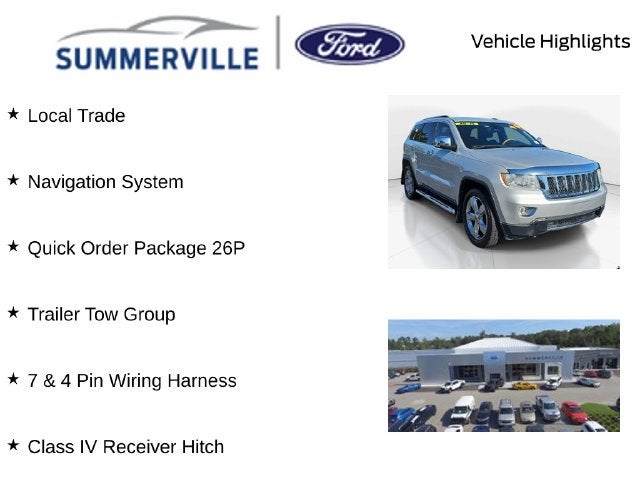 Used 2013 Jeep Grand Cherokee Overland with VIN 1C4RJECG9DC526190 for sale in Summerville, SC