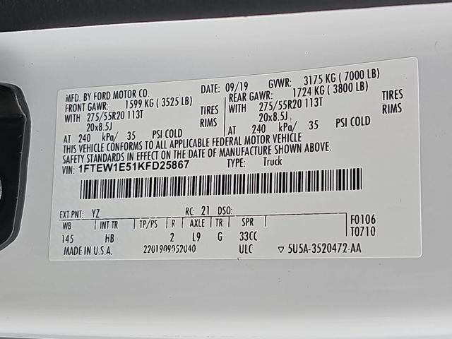 2019 Ford F-150 Lariat