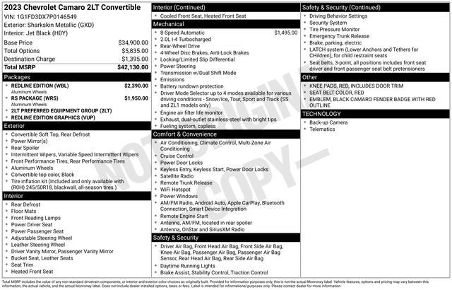 2023 Chevrolet Camaro 2LT 2LT