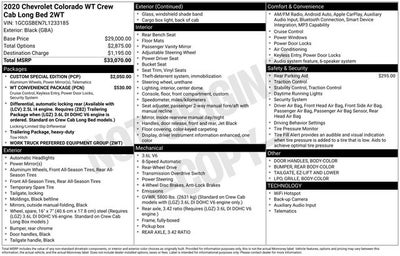 2020 Chevrolet Colorado Work Truck