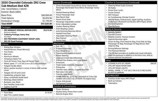2020 Chevrolet Colorado ZR2