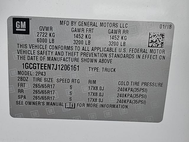 2018 Chevrolet Colorado ZR2
