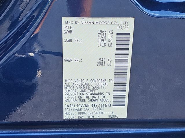 2022 Nissan Altima 2.5 SR