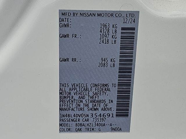 2025 Nissan Altima 2.5 SV