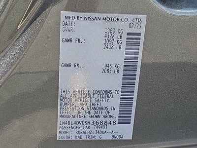 2025 Nissan Altima 2.5 SV