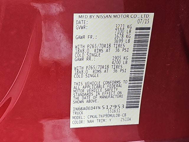 2015 Nissan Titan SV WTP