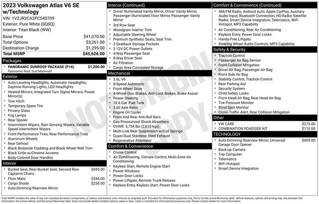 2023 Volkswagen Atlas 3.6L V6 SE w/Technology