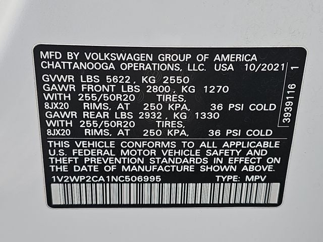 2022 Volkswagen Atlas 2.0T SE w/Technology