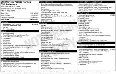 2020 Chrysler Pacifica Touring L