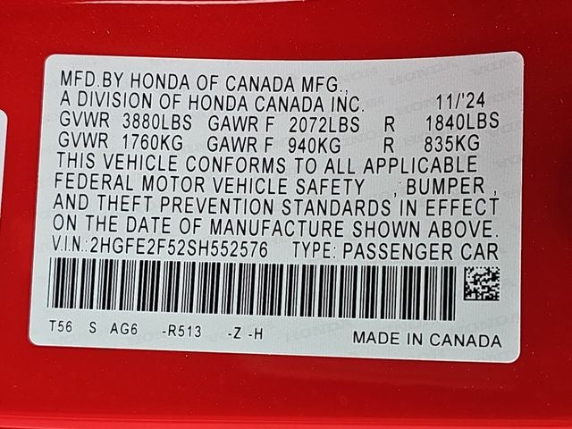 2025 Honda Civic Sport