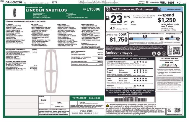 2021 Lincoln Nautilus Reserve