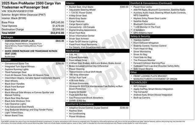 2025 RAM ProMaster 2500 Base