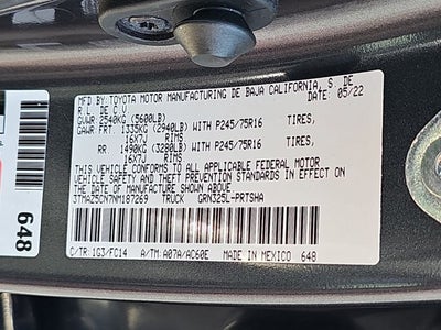 2022 Toyota Tacoma SR5 V6