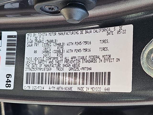 2022 Toyota Tacoma SR5 V6