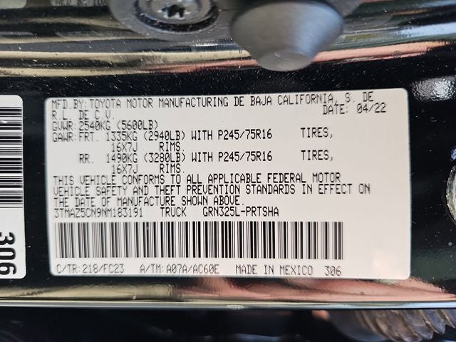 2022 Toyota Tacoma SR5 V6