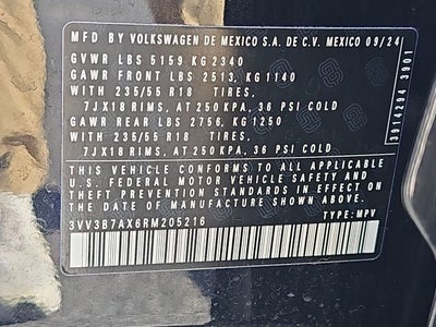 2024 Volkswagen Tiguan 2.0T SE