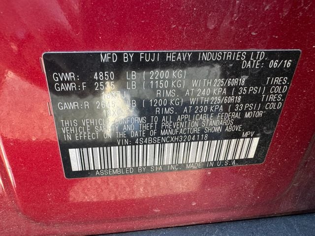 2017 Subaru Outback 3.6R Limited