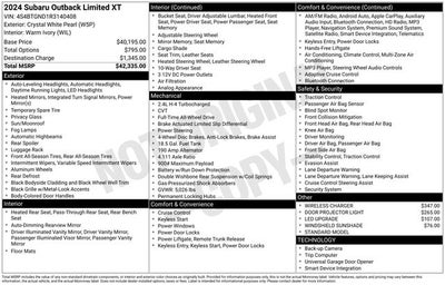 2024 Subaru Outback Limited XT