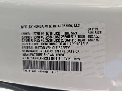 2019 Honda Odyssey EX-L