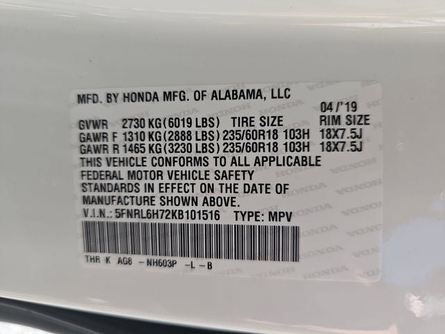 2019 Honda Odyssey EX-L