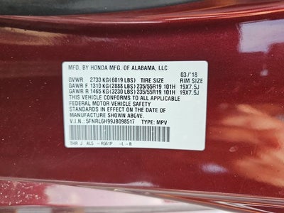 2018 Honda Odyssey Elite