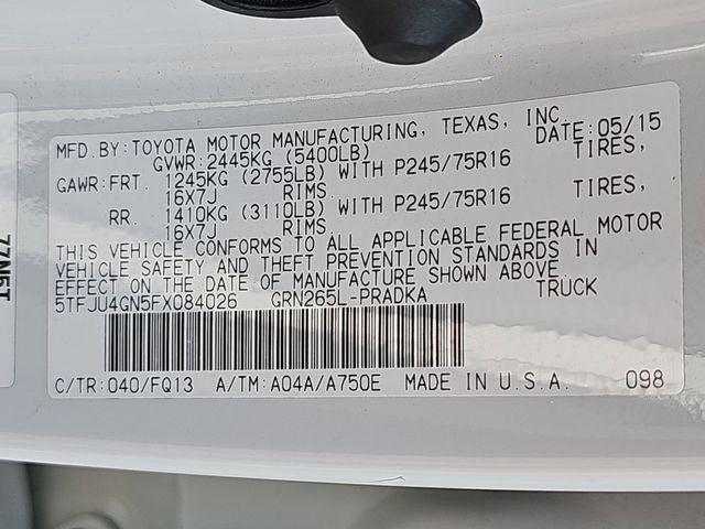 2015 Toyota Tacoma PreRunner V6