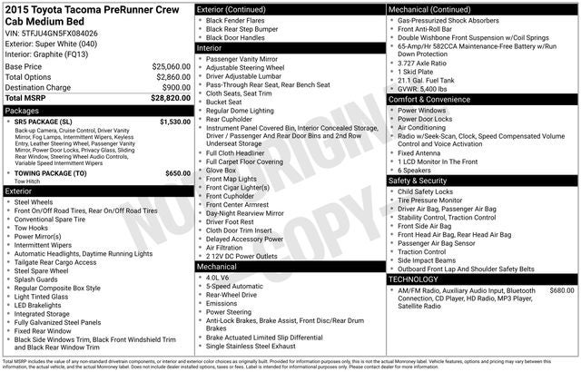 2015 Toyota Tacoma PreRunner V6
