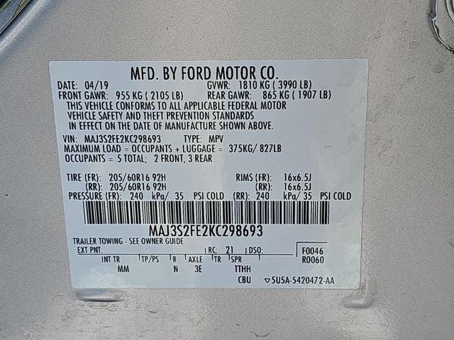 2019 Ford EcoSport S WTP