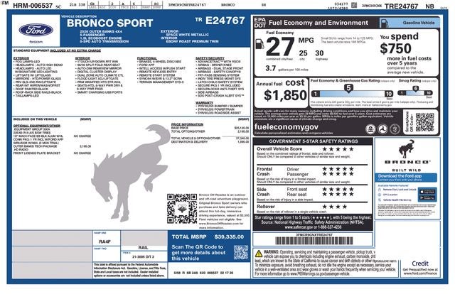 2026 Ford Bronco Sport Outer Banks