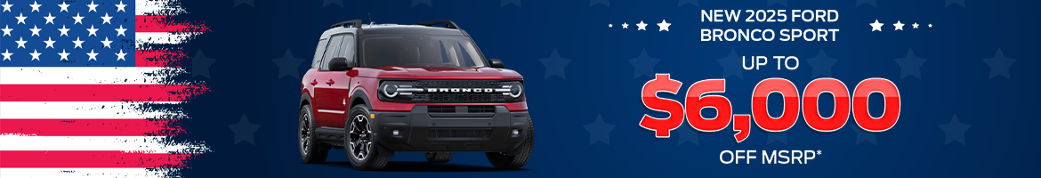Save up to $6,000 on a new 2025 Ford Bronco Sport in Summerville, SC
