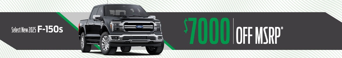Get up to $7,000 off on select new 2025 Ford F-150 models in Summerville, SC