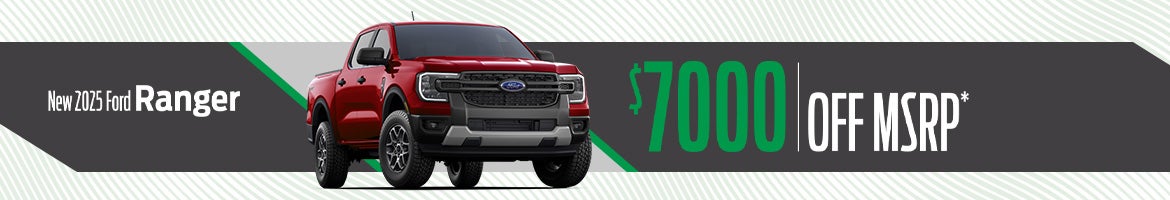 Get up to $7,000 off on select new 2025 Ford Ranger models in Summerville, SC