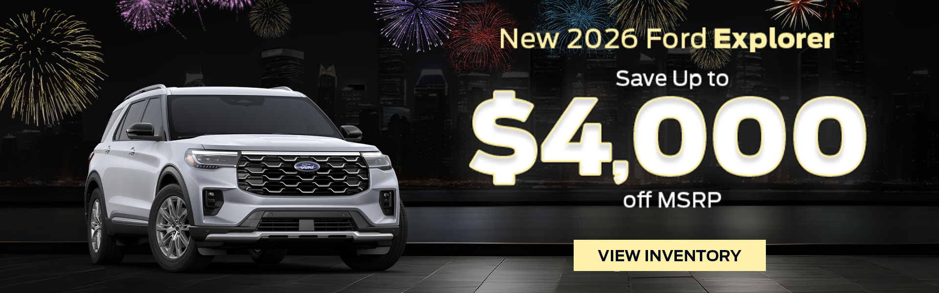 Save $4,000 off a new 2026 Ford Explorer Active
