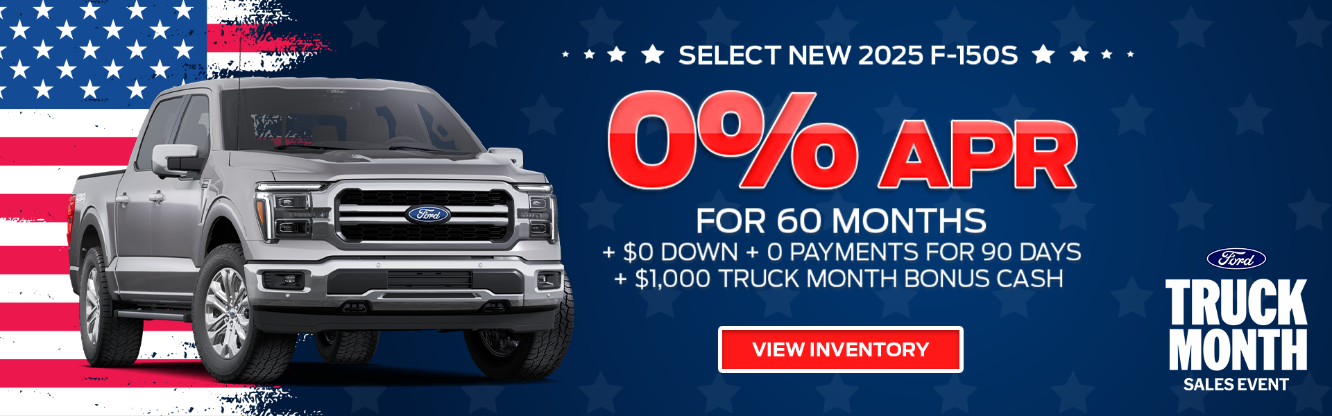 Get 0% APR on new 2025 Ford F-150 in Summerville, SC