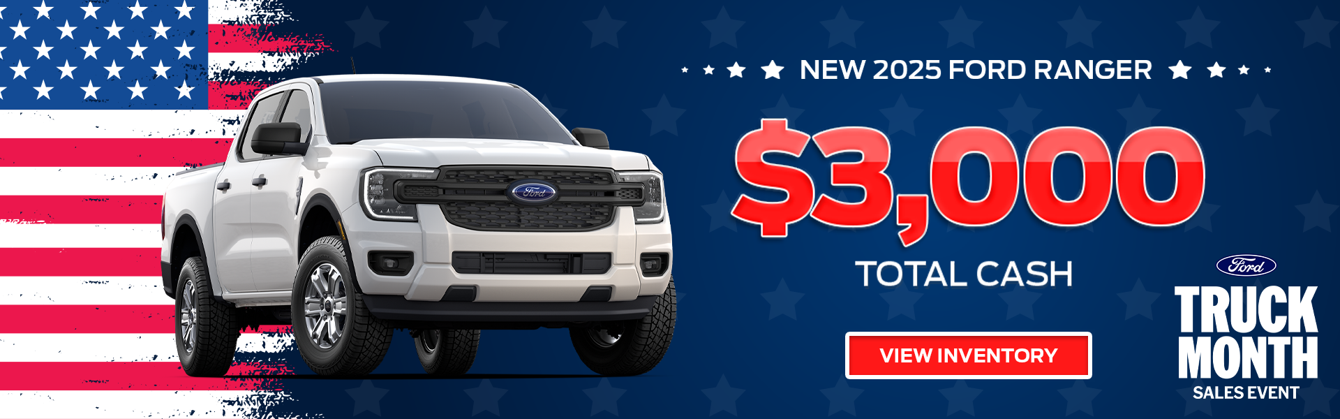 Save $3,000 on a new 2025 Ford Ranger in Summerville, SC